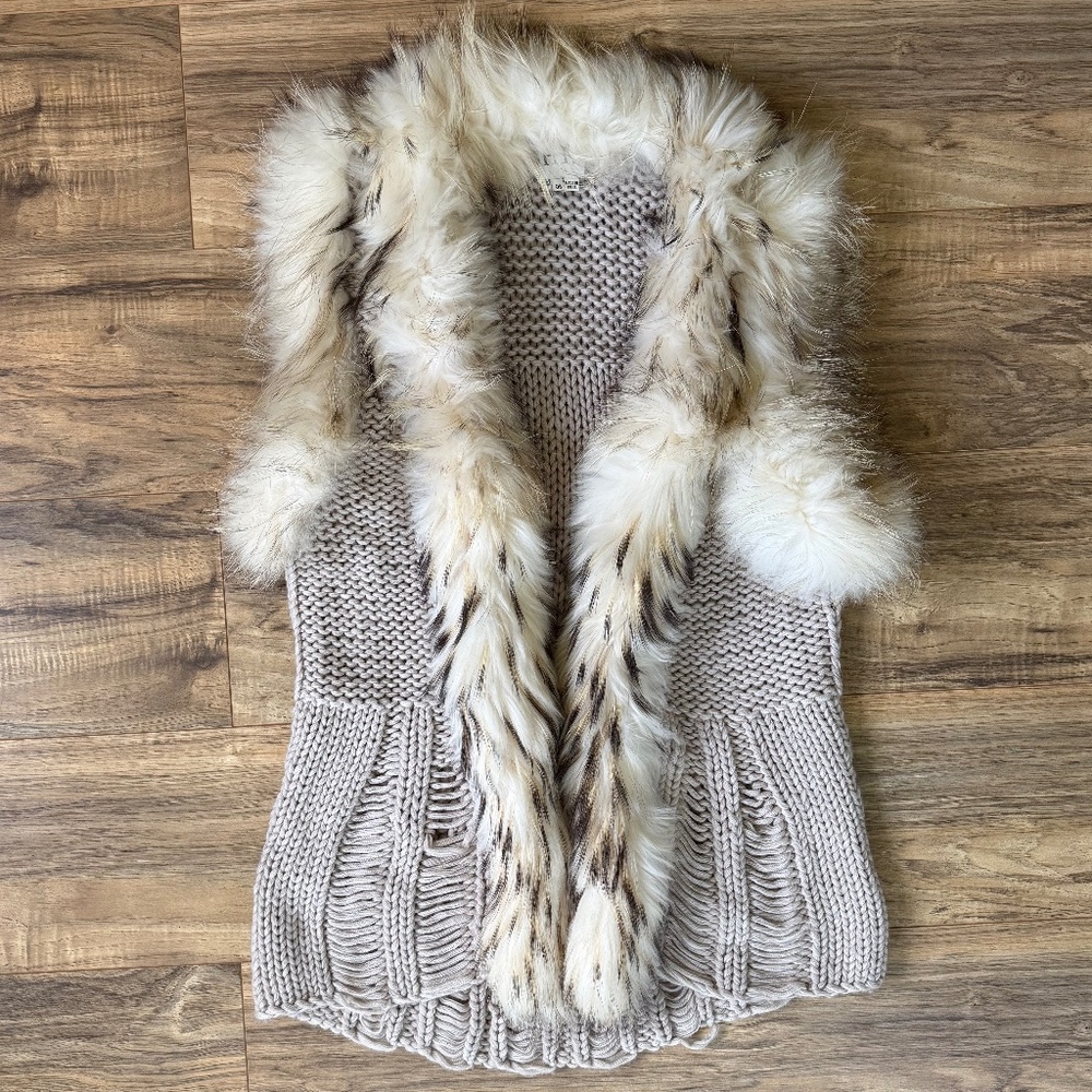 VGUC - Haute Hippie Chunky Knit Long Wool Sweater Vest OS
